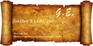 Galba Eliána névjegykártya
